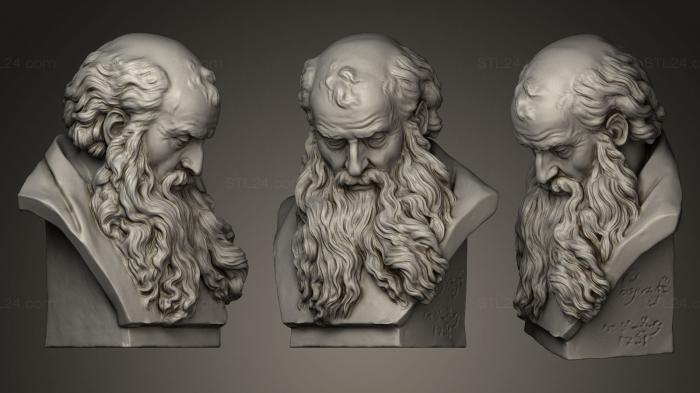 Бюсты и барельефы известных личностей (Старик с бородой, BUSTC_0477) 3D модель для ЧПУ станка